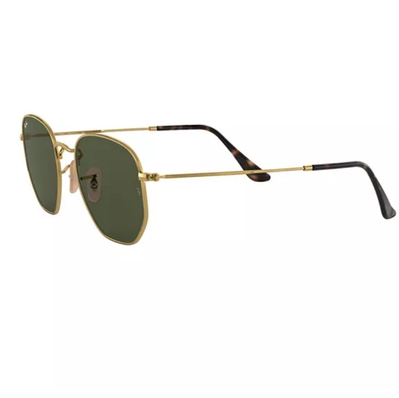 Ray Ban Hexagonal Green Lens Gold Frame RB3548N G15 - Picture 4 of 13